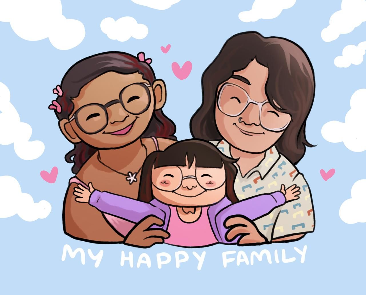My Happy Family, a drawing by Mavis